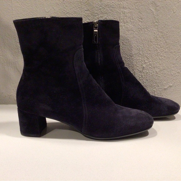 Prada Blue Suede Ankle Boot - Picture 1 of 11